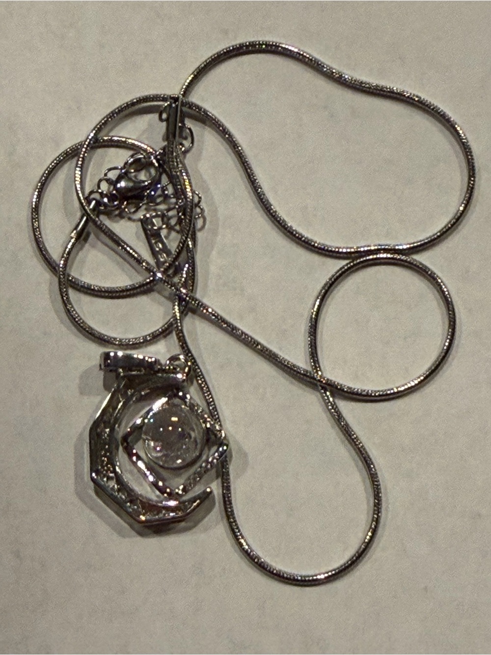 Stainless steel Geometric Pendant Necklace - Silver